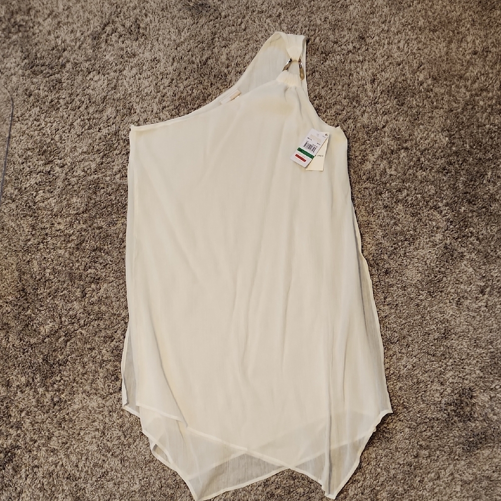 Elegant Cream One-Shoulder Cover-up